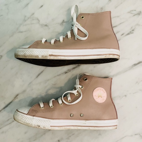 Converse All Leather All Star Chuck Taylor High Top Junior - Picture 3 of 7